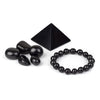 Intro to Shungite Set - Pyramid 2 Inches, Bead Bracelet, Tumbled Stones
