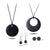 Shungite Jewelry Set - Earrings studs, Earrings Small Sphere, Pendant Small Circle, Pendant Double Circle