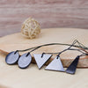 Shungite Pendants Set Of 5 - 2 Triangles, Small Oval and Circle, Bell