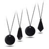 Shungite Pendants Set Of 4 - 2 Big Circle, 2 Crystal