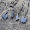 Shungite Pendants Set Of 4 - 2 Big Circle, 2 Crystal
